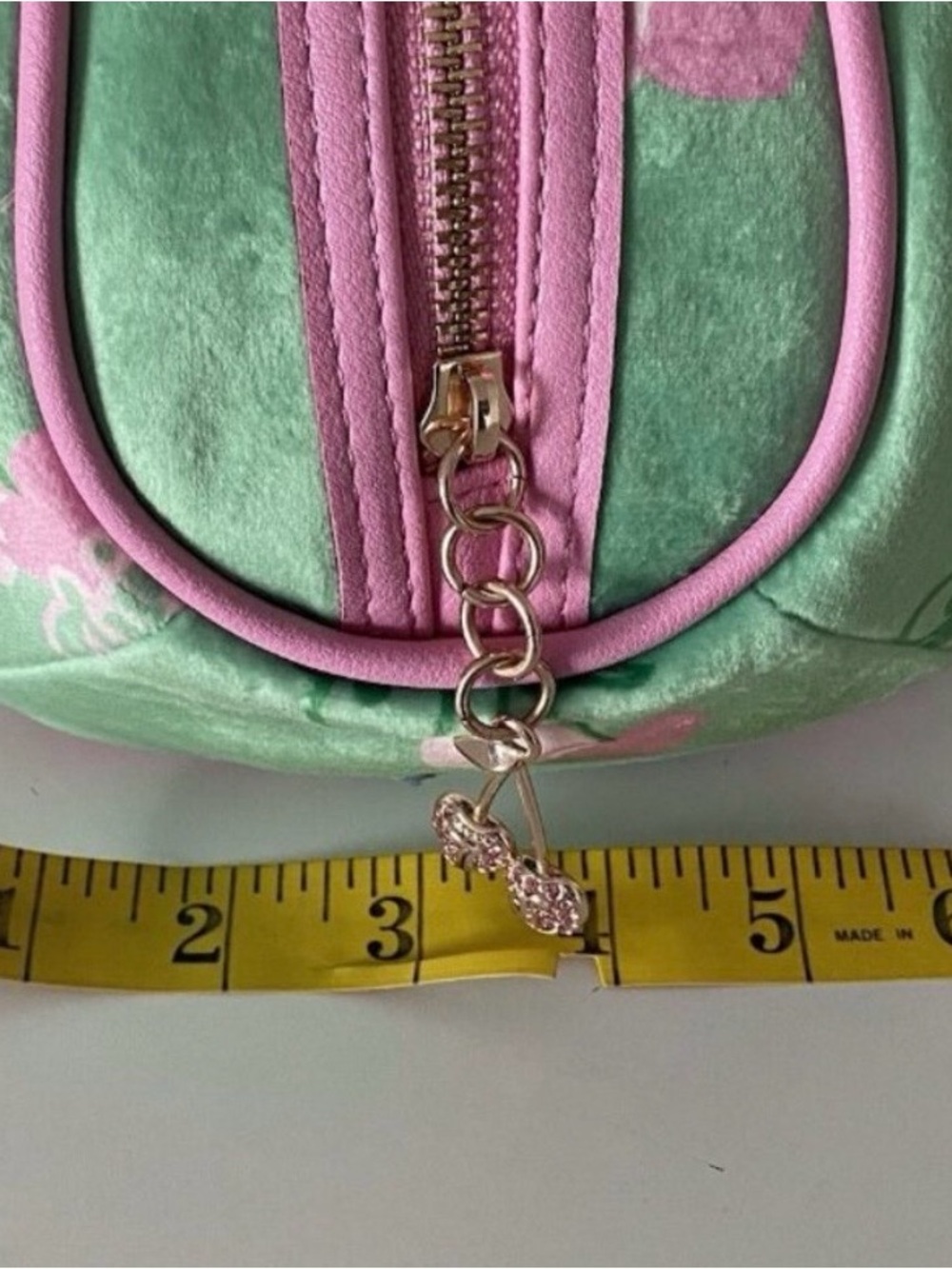 NWT Juicy Couture Retro Pink & Green Barrel Satchel with Cherry Gelato Accent - Picture 11 of 12